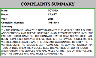 Illustration for article titled Toyota Owners Filing Unintended Acceleration Complaints Over "Fixed" Vehicles